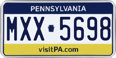 PA license plate MXX5698