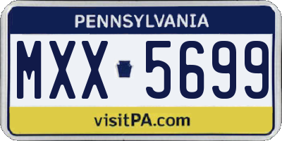 PA license plate MXX5699