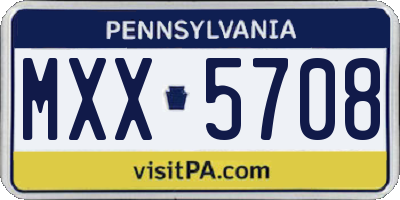 PA license plate MXX5708