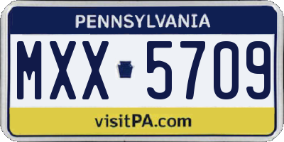 PA license plate MXX5709