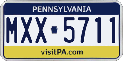 PA license plate MXX5711