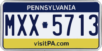 PA license plate MXX5713