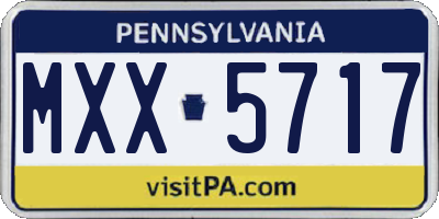 PA license plate MXX5717
