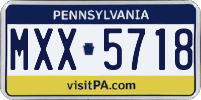 PA license plate MXX5718