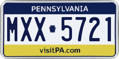 PA license plate MXX5721