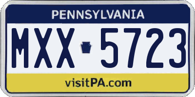 PA license plate MXX5723