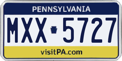 PA license plate MXX5727