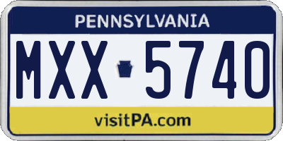 PA license plate MXX5740