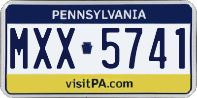 PA license plate MXX5741