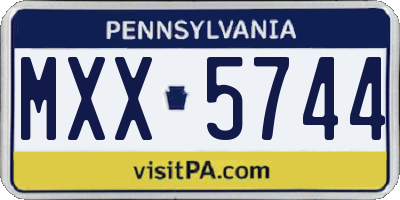 PA license plate MXX5744