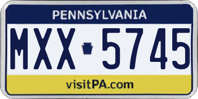 PA license plate MXX5745