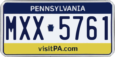PA license plate MXX5761