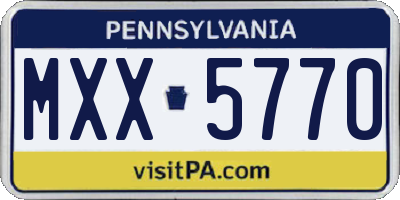 PA license plate MXX5770
