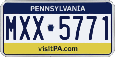 PA license plate MXX5771