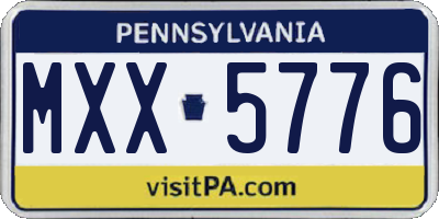 PA license plate MXX5776
