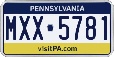 PA license plate MXX5781
