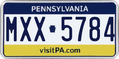 PA license plate MXX5784