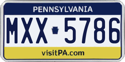 PA license plate MXX5786