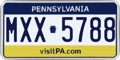 PA license plate MXX5788