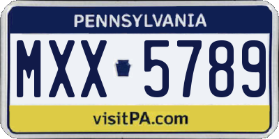 PA license plate MXX5789