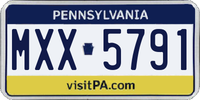 PA license plate MXX5791