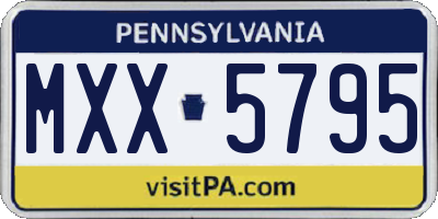 PA license plate MXX5795