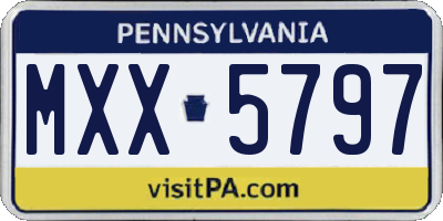 PA license plate MXX5797