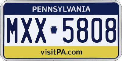 PA license plate MXX5808