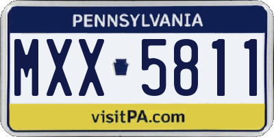 PA license plate MXX5811