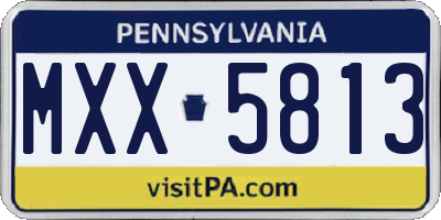 PA license plate MXX5813