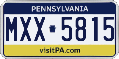 PA license plate MXX5815