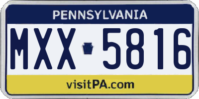 PA license plate MXX5816