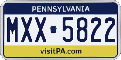 PA license plate MXX5822