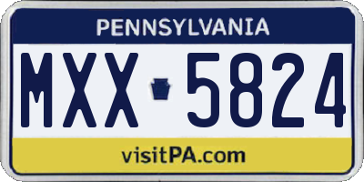 PA license plate MXX5824