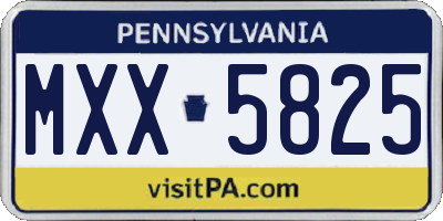 PA license plate MXX5825