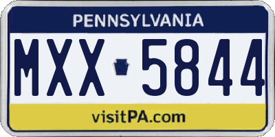 PA license plate MXX5844
