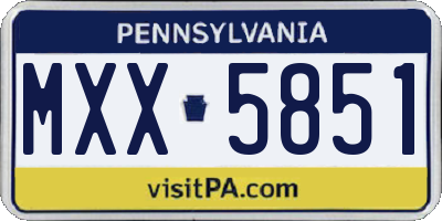 PA license plate MXX5851