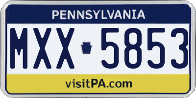 PA license plate MXX5853