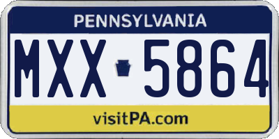 PA license plate MXX5864