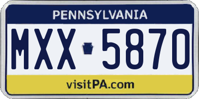 PA license plate MXX5870
