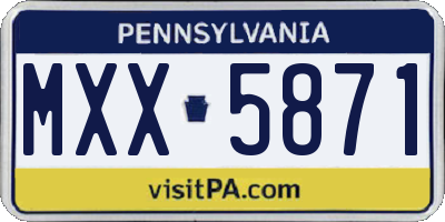PA license plate MXX5871