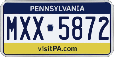 PA license plate MXX5872