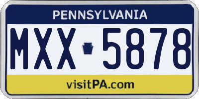 PA license plate MXX5878