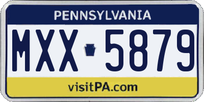 PA license plate MXX5879