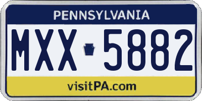 PA license plate MXX5882