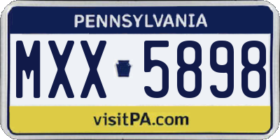 PA license plate MXX5898