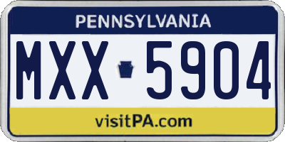 PA license plate MXX5904