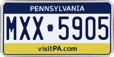 PA license plate MXX5905