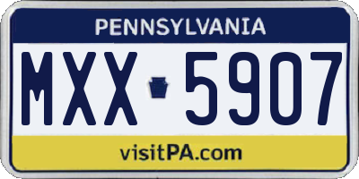 PA license plate MXX5907