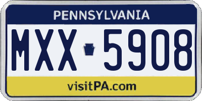 PA license plate MXX5908